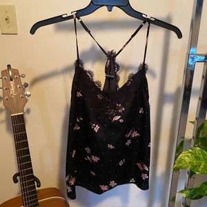 *LAST CALL* A&F Black Lace Floral Flowy Tank